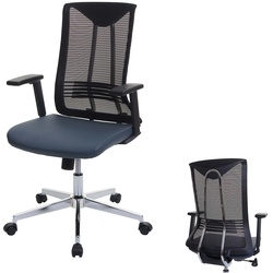 Bürostuhl MCW-J53, Drehstuhl Schreibtischstuhl, ergonomisch Kunstleder ~ blau-grau
