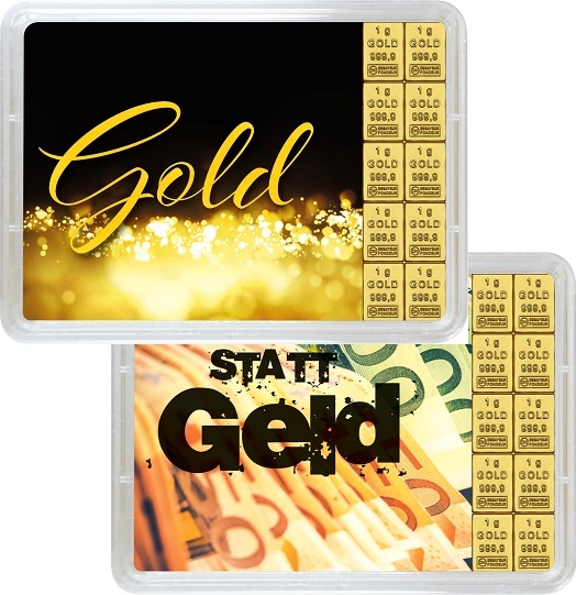 10 x 1 g Gold Geschenkkarte Gold statt Geld