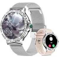 Damen Smartwatch mit Telefonfunktion 1.3" HD Touchscreen 120+ Sportmodi Fitness Uhr mit Herzfrequenz Blutdruck SpO2 & Schlafmonitor