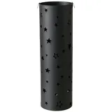 Boltze Windlicht H 45 cm STARRY, H 45 cm - Schwarz - Metall - mit sternförmigen Cutouts