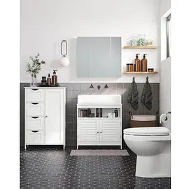 VASAGLE Badschrank LHC41W weiß 55,0 x 28,5 x 82,0 cm
