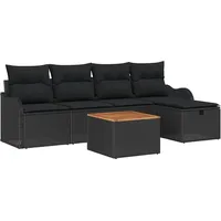 vidaXL Garten-Lounge-Set 6-tlg. schwarz