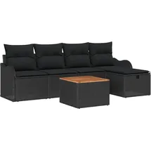 vidaXL Garten-Lounge-Set 6-tlg. schwarz