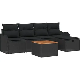 vidaXL Garten-Lounge-Set 6-tlg. schwarz