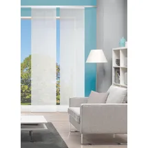 VISION S Schiebegardine ROM, halb-transparenter Stoff in Bambus-Optik, 2X 260x60, Schiebevorhang 2er Set Uni