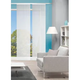 VISION S Schiebegardine ROM, halb-transparenter Stoff in Bambus-Optik, 2X 260x60, Schiebevorhang 2er Set Uni