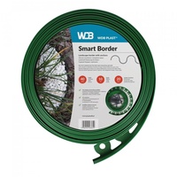 WDB Flexible Rasenkante aus Kunststoff - 30m Lang 4cm Hoch - mit 60 Befestigungsnägel - Grün