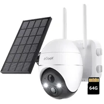 galayou 5MP Überwachungskamera Aussen Akku Solar Weiß