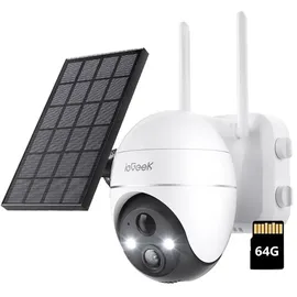 galayou 5MP Überwachungskamera Aussen Akku Solar Weiß