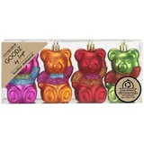Inges Glas Christbaumschmuck Teddybär Kunststoff H 8 cm 4 Stück bunt