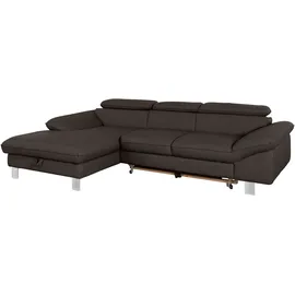 Cotta Ecksofa Driver, mit Kopfteilverstellung, wahlweise mit Bettfunktion braun