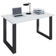 VCM my office Lona Schreibtisch weiß rechteckig, U-Fuß-Gestell schwarz 110,0 x 50,0 cm