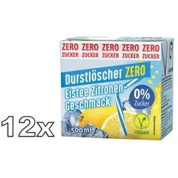 Durstlöscher Eistee Zitrone Zero Erfrischungsgetränk 12x500ml