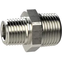 Riegler Doppelgewindenippel, kon., R 1/4 a., R 3/8 a.,