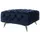 s-style möbel Polsterhocker Chesterfield Samt 80 x 45 x 80 cm Blau