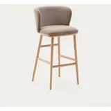 Natur24 Esszimmerstuhl Hocker Ciselia braune Chenille und massive Esche 2er Set braun