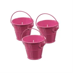 MARELIDA Duftkerzen Citronella Garten Balkon Outdoorkerzen im Metalleimer 3St.