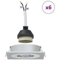 VidaXL - Einbau-Spotlights 6 Stück Quadratisch GU10 Silber 91x91