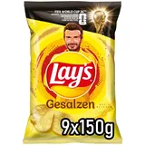 Lay's Gesalzen – Knusprig gesalzene Kartoffelchips für eine gelungene Party (9 x 150 g) (Verpackungsdesign kann abweichen)