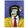 Casablanca modernes Design Casablanca Bild Wandbild XXL Affe Pop Art - Wanddekoration Monkey Street Art - Deko Wohnzimmer Farbe: Blau/Gelb - 70 x 100 cm