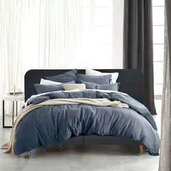 Boxspringbett ANDAS "Premium", blau, Struktur fein, Liegefläche B/L: 160cm x 200cm, H3, Taschen-Federkernmatratze, Strukturstoff-Bezug (100% Polyester), Komplettbetten, Boxspringbett, Steppung mit Knopfheftung, inkl. Topper