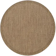 KADIMA DESIGN Küchenteppich Uni Robust Waschbar Strapazierfähig Terrasse Garten Rund Braun 200x200 cm OEKO-TEX Gekettelt – ORIANA von Kadima Design
