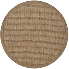 KADIMA DESIGN Küchenteppich Uni Robust Waschbar Strapazierfähig Terrasse Garten Rund Braun 200x200 cm OEKO-TEX Gekettelt – ORIANA von Kadima Design