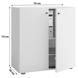 VCM Büroschrank Lona L Sonoma-Eiche