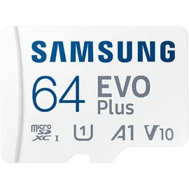 Samsung EVO Plus 2024 R160 microSDXC 64GB Kit, UHS-I U1, A1, Class 10 (MB-MC64SA/EU)