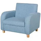 Homcom Kindersessel Holz Leinen Blau 49 x 45 x 44,5 cm