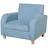 Homcom Kindersessel Holz Leinen Blau 49 x 45 x 44,5 cm