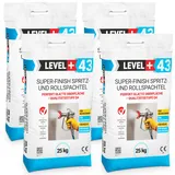 Level + Super Finish Spritz-Rollspachtel Fertigspachtel 100 kg Perfekt Glatt Q4 Sack L+43