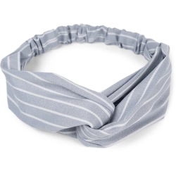 styleBREAKER Haarband, 1-tlg., Haarband mit Streifen Muster und Twist Knoten grau