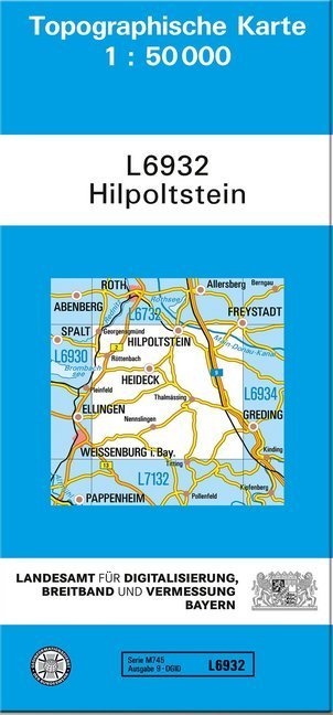 Topographische Karte Bayern / L6932 / Topographische Karte Bayern Hilpoltstein  Karte (im Sinne von Landkarte)