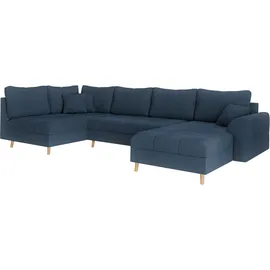 Home Affaire »CHARRE U-Form mit Ottomane, Maße B/T/H: 310/161/81 cm«, feine Steppung, lose Rücken- und Zierkissen, auch in Cord und Bouclé
