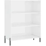 furnicato Stauraumregal Regalschrank Hochglanz-Weiß 69,5x32,5x90 cm Holzwerkstoff, 1-tlg. weiß