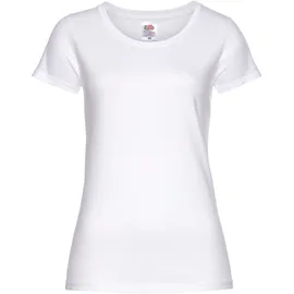 FRUIT OF THE LOOM Rundhalsshirt Weiß XS