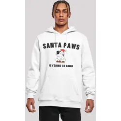 Kapuzenpullover F4NT4STIC "Santa Paws Christmas Cat", Herren, Gr. XXL, weiß, Obermaterial: 65% Baumwolle, 35% Polyester, casual, slim fit, Langarm, Pullover, Premium Qualität, Rock-Musik, Band