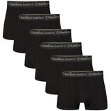 Bamboo basics Herren Boxer Shorts, 6er Pack - LIAM Trunks, atmungsaktiv, Jersey Schwarz L