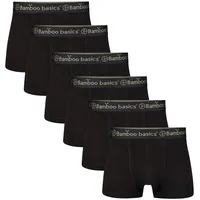 Bamboo basics Herren Boxer Shorts, 6er Pack - LIAM Trunks, atmungsaktiv, Jersey Schwarz L