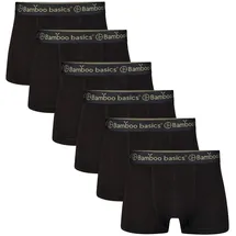 Bamboo basics Herren Boxer Shorts, 6er Pack - LIAM Trunks, atmungsaktiv, Jersey Schwarz L