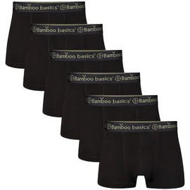 Bamboo basics Herren Boxer Shorts, 6er Pack - LIAM Trunks, atmungsaktiv, Jersey Schwarz L