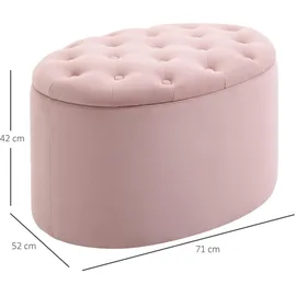 Homcom Sitzbank mit Stauraum Polyester Rosa 71 x 52 x 42 cm
