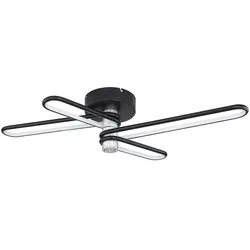 GLOBO Lighting Deckenleuchte Deckenleuchte Schwarz mit integriertem 5W Bluetooth-Lautsprecher