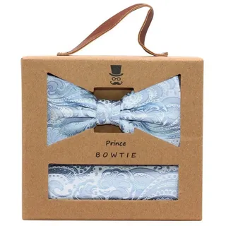 SEIDENFALTER Fliege + Tuch im Paisley-Design Blau