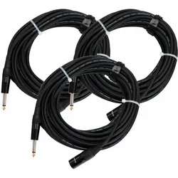 Pronomic Stage JMXM-10 Audiokabel Monoklinke/XLR 10m Schwarz 3er SET