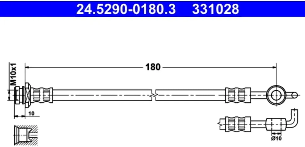 Bremsschlauch ATE 24.5290-0180.3 für Opel Frontera B