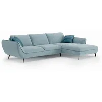 SOMETA Ecksofa Joleen Stoff Aqua / Petrol