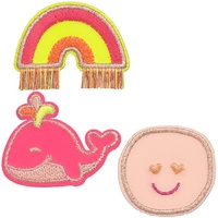 Lässig Textilsticker selbstklebend/Textile Woven Sticker Whale pink