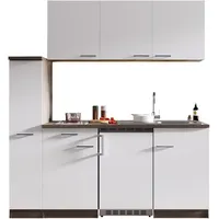 Respekta Küchenzeile Oliver E-Geräte 180 cm mit Glaskeramikkochfeld weiß/eiche york nachbildung